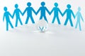 Paper people with crystal globe Royalty Free Stock Photo