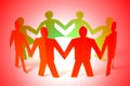 Paper people holding hands Royalty Free Stock Photo