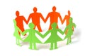 Paper people holding hands Royalty Free Stock Photo