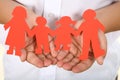 Paper people holding hands - family concept Royalty Free Stock Photo