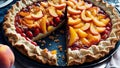 Paper Perfection Crafting Peachy Delights on National Peach Pie Day.AI Generated