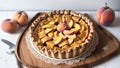 Paper Perfection A Cutting Board s Delight on National Peach Pie Day.AI Generated