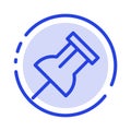 Paper, Pin, Reminder Blue Dotted Line Line Icon Royalty Free Stock Photo
