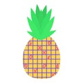 Paper pineapple icon cartoon vector. Ananas slice