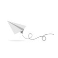 Paper plane Icon goes to success goal vector business financial concept start-up, leadership, creative idea symbol paper art style Royalty Free Stock Photo