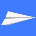 Paper plane on blue background vector illustration Royalty Free Stock Photo