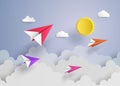 Paper plane on blue sky Royalty Free Stock Photo