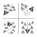 Paper plane conceptual illustration and vector set