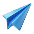 Paper Plane 3D Icon for Fast and Efficient Message Sending with a High-Quality Digital Look