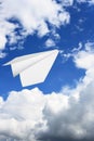 Paper plane flying Royalty Free Stock Photo