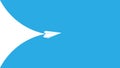 Paper plane flying on blue background Royalty Free Stock Photo