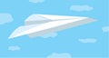 Paper plane flying over the sky Royalty Free Stock Photo