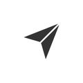 Paper plane icon in flat style. Sent message vector illustration on white isolated background. Air sms business concept Royalty Free Stock Photo