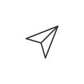 Paper plane icon in flat style. Sent message vector illustration on white isolated background. Air sms business concept Royalty Free Stock Photo