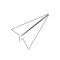 Paper plane icon in line art style. Plane icon isolated on background. Royalty Free Stock Photo