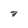 Paper plane icon, send message on email isolated flat icon, illustration on white background.