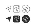 Paper plane icon. Send messege symbol. Sign newsletter vector Royalty Free Stock Photo