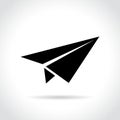 Paper plane icon on white background