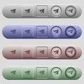 Paper plane icons on horizontal menu bars