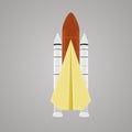 Paper plane with jet engines flat vector illustration