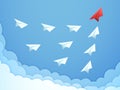 Paper plane leadership concept. Business teamwork, following leader, success, leadership vector illustration Royalty Free Stock Photo