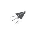 Paper plane line icon. Flat origami airplane isolated on white background. Vector illustration. Message, letter, mail symbol. Royalty Free Stock Photo