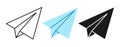 Paper plane line icon set sending message symbol paper planes sign airplane pictogram Royalty Free Stock Photo