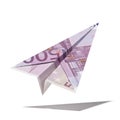Paper plane made with a euro bill Royalty Free Stock Photo