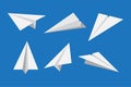 Paper plane or origami airplane icon set Royalty Free Stock Photo