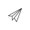 Paper plane outline icon