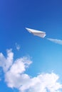 Paper plane in sky Royalty Free Stock Photo