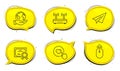 Paper plane, Swipe up and Like button icons set. Wifi sign. Airplane, Scrolling page, Press love. Vector