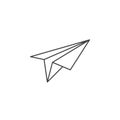 Paper plane thin line icon, outline vector logo illustration, li Royalty Free Stock Photo