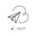 Paper plane thin line icon. Vector illustration Royalty Free Stock Photo