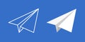 Paper plane vector icon set. Origami paper airplane illustration isolated outline