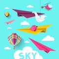 Paper Planes with Hot Air Balloons, Origami Birds