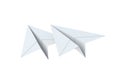 Paper planes isolated on white background. Origami airplane