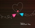 Paper planes made Heart shape trail for Valentine`s Day.