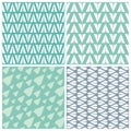 Paper Planes Seamless Pattern Set. Four Repeating Abstract Backgrounds with Paper Planes Symbol.