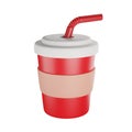 Paper, plastic beverage cup 3d icon