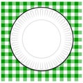 Paper Plate with Green Tablecloth Royalty Free Stock Photo