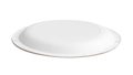 Paper plate isolated on white background. Blank dish for recycle. Back view. Clipping path