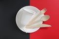 Plate, spoon, fork, knife and glass Royalty Free Stock Photo