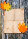 Paper poster on a wood wall Royalty Free Stock Photo