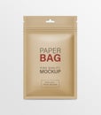 Paper pouch zipper bag packaging mockup