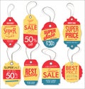 Paper price tag retro vintage style design vector collection Royalty Free Stock Photo