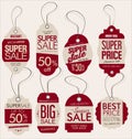 Paper price tag retro vintage style design vector collection Royalty Free Stock Photo