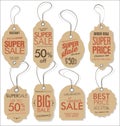 Paper price tag retro vintage style design vector collection Royalty Free Stock Photo