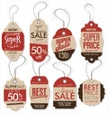 Paper price tag retro vintage style design vector collection Royalty Free Stock Photo