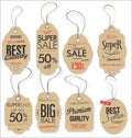 Paper price tag retro vintage style design vector collection Royalty Free Stock Photo